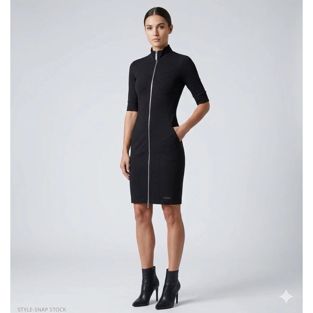 Prairie Underground zip dress Womens M Zip Front Bodycon Pockets USA Grunge Goth